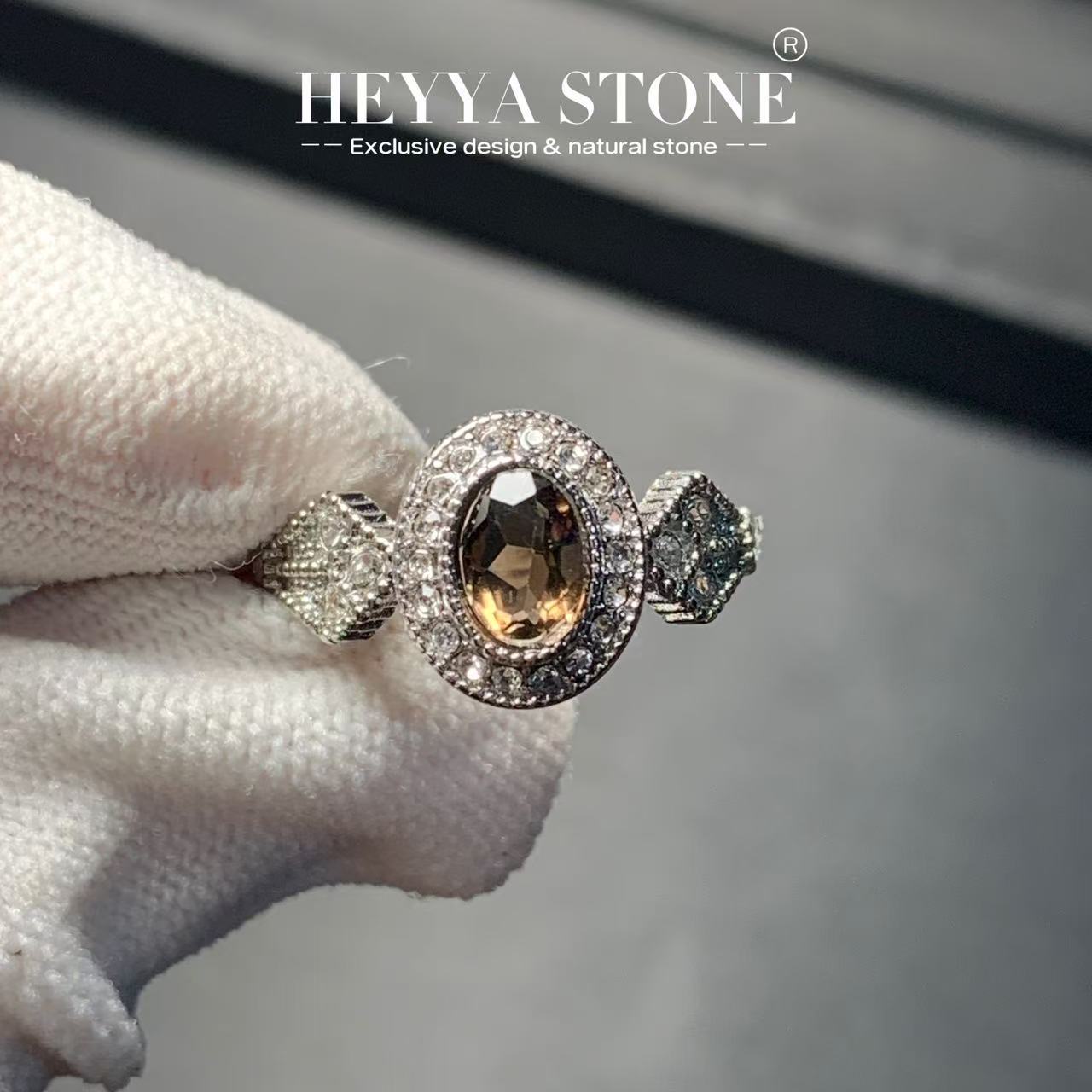 Body Jewelry High Quality - MM Natural Smoky Quartz Ring Adjustable