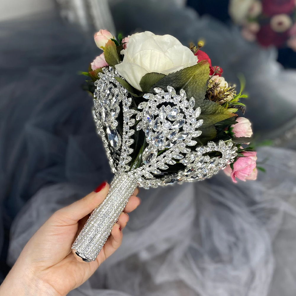 Body Jewelry Rhinestone - Boho Large Rhinestone Bridal Bouquet Holder