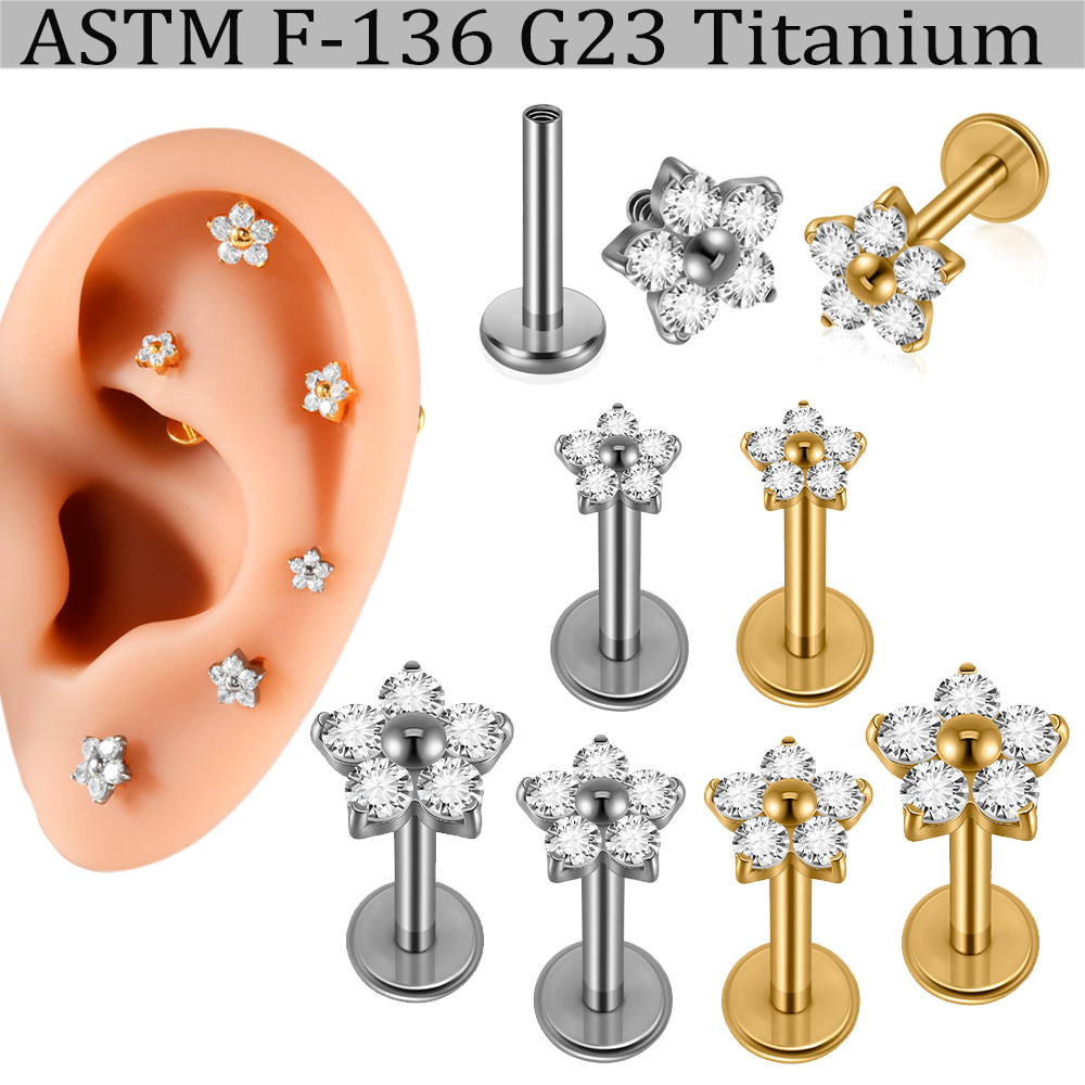 Body Jewelry Internally Threaded - 1/5PCS F-136 Implant Titanium Different Size