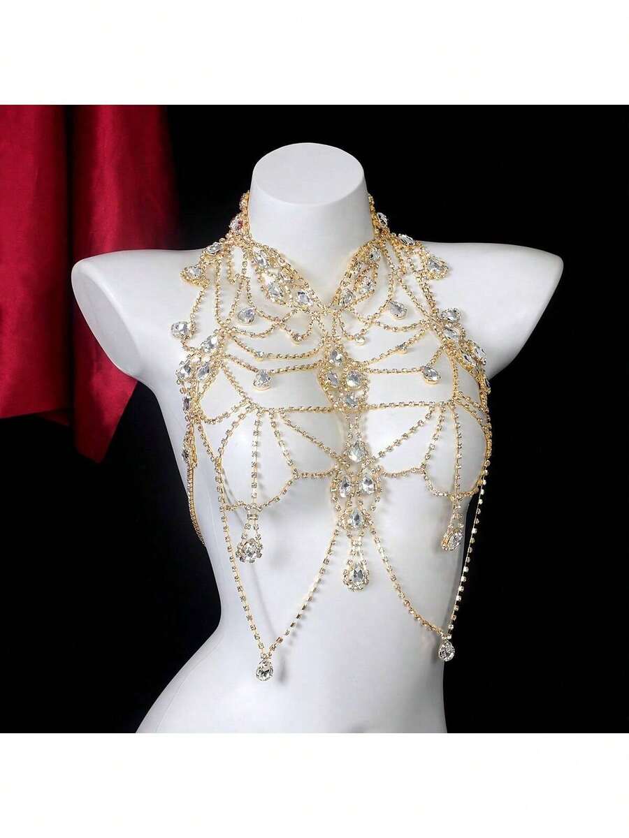 Body Jewelry Usa - Rhinestone Body Chain Bra Necklace For