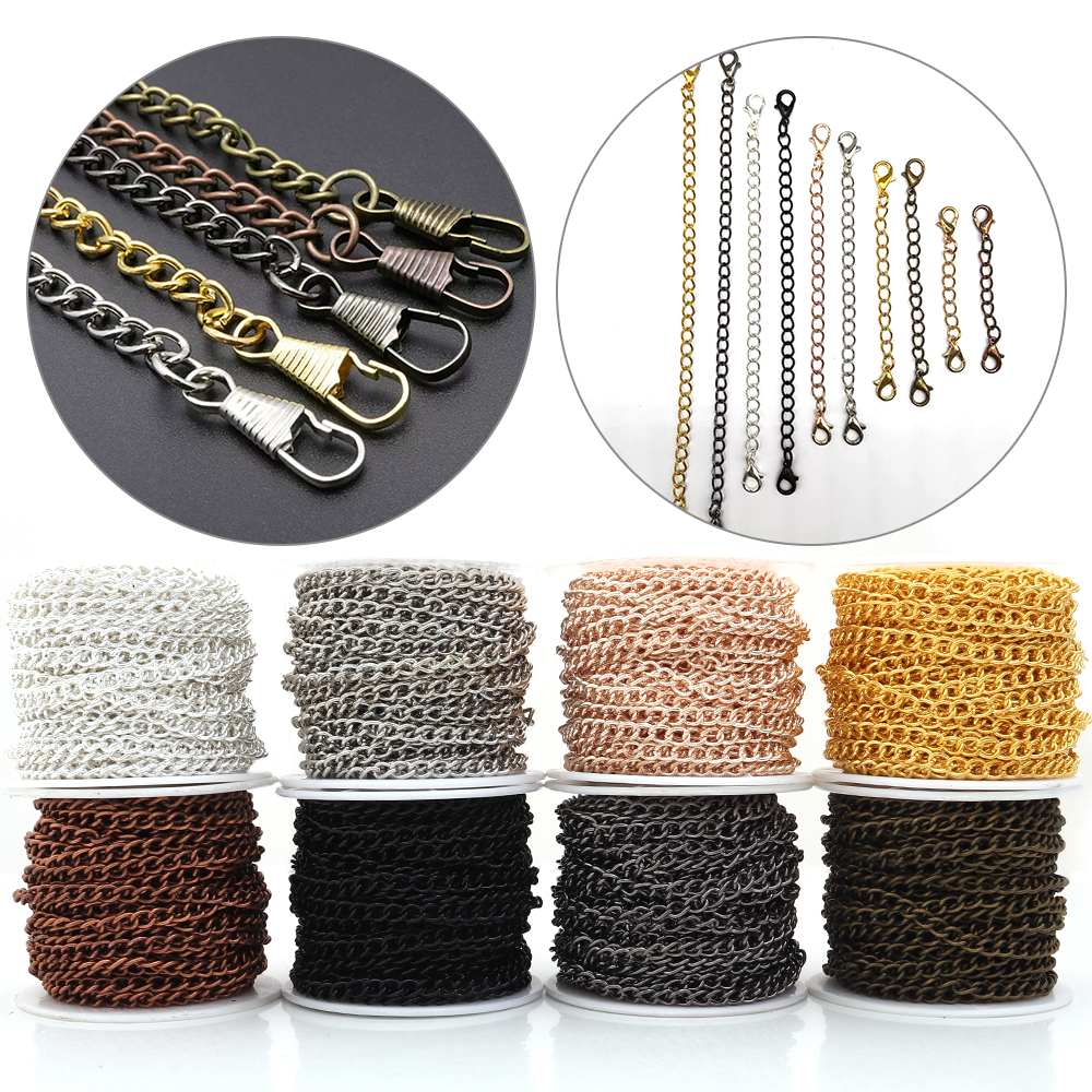 Body Jewelry Usa - 10yards/roll Flat 2-6mm Extension Thin Chain