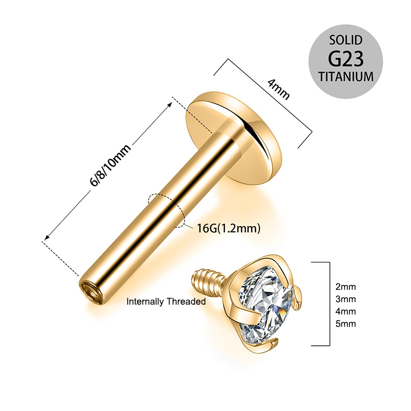 16G Titanium Internally Thread - Body Jewelry Internally Threaded reseña y precio