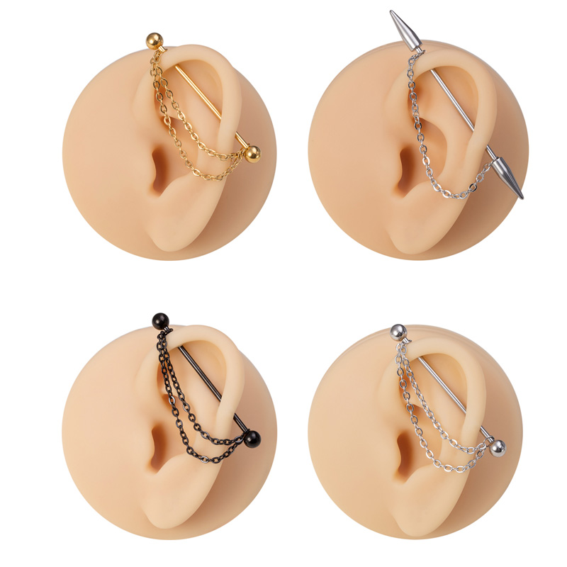 1pc Industrial Piercing Barbel - Industrial Barbell Long reseña y precio