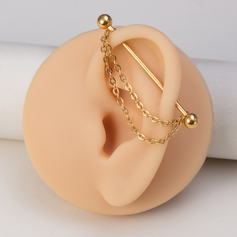 1pc Industrial Piercing Barbel - Industrial Barbell Long reseña y precio