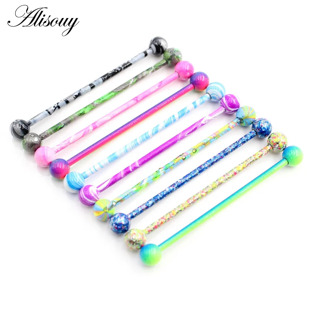 Alisouy 2PC Long Straight Stai - Industrial Barbell Long reseña y precio