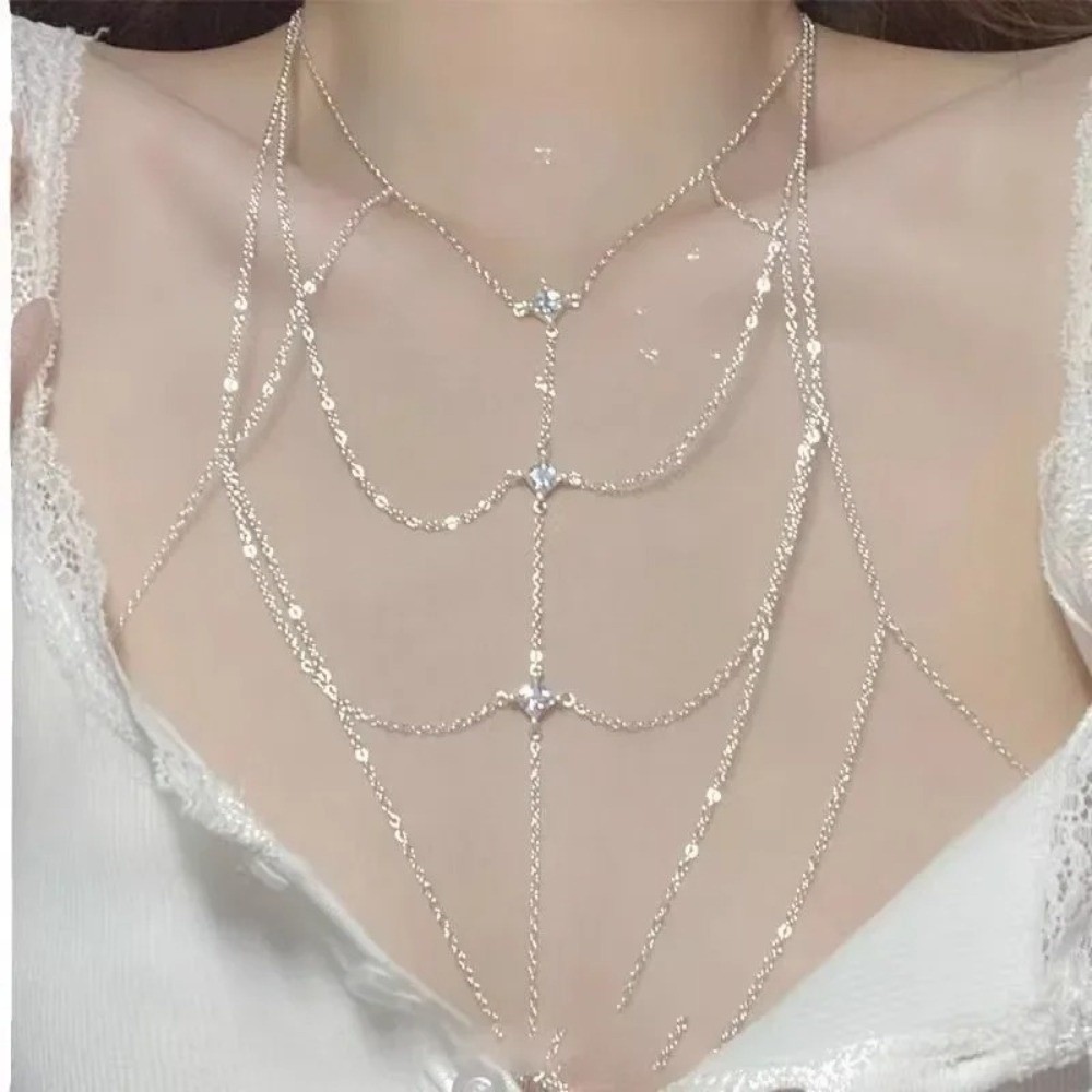 Glitter Rhinestone Bust Chain  - Body Jewelry Trend reseña y precio