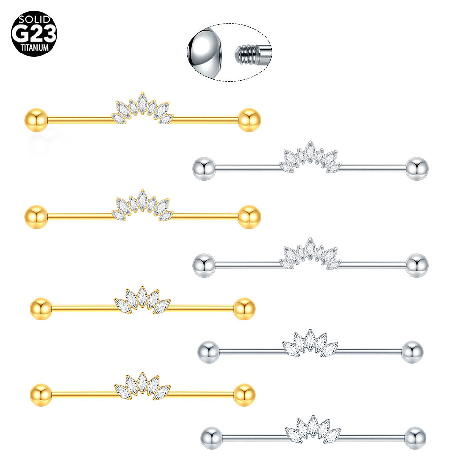 1/5PCS Titanium 14G CZ Industr - Industrial Barbell Long reseña y precio