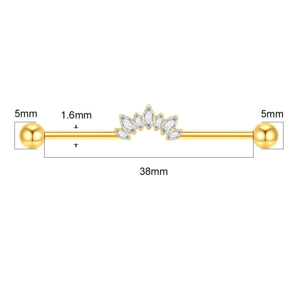 1/5PCS Titanium 14G CZ Industr - Industrial Barbell Long reseña y precio