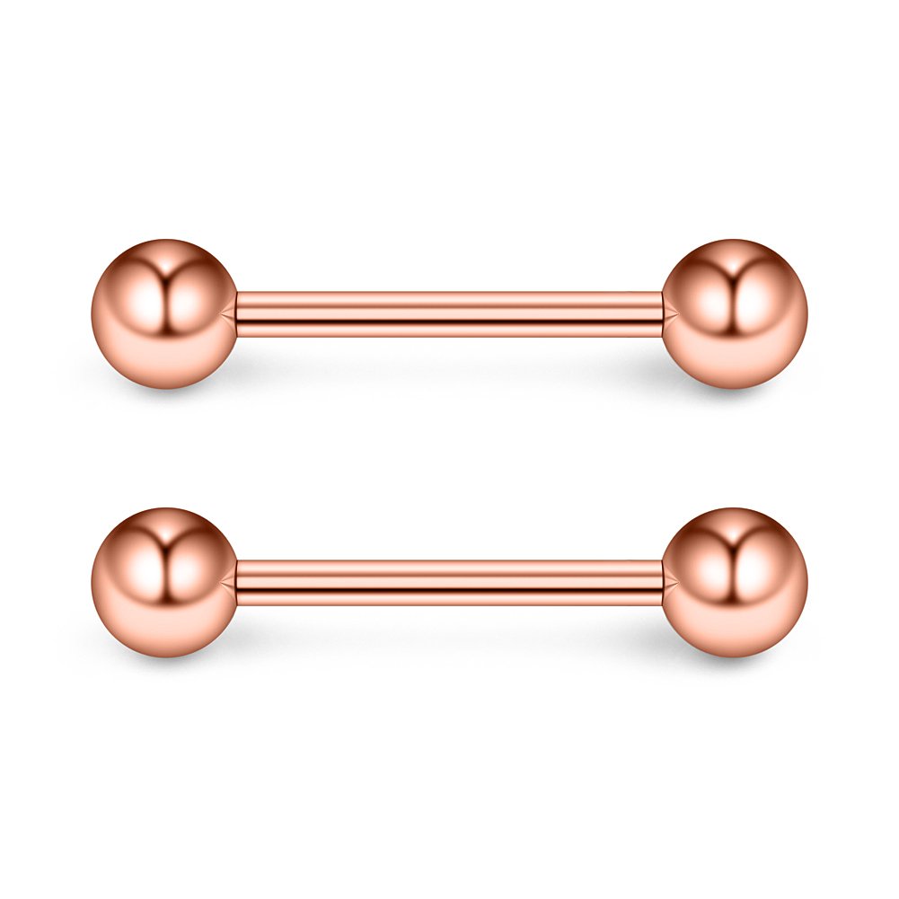 2Pcs 14G Surgical Steel Tongue - Body Jewelry Nipple Rings reseña y precio