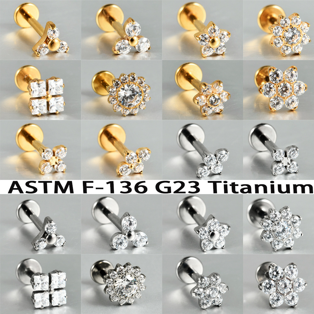 1PC ASTM F136 G23 Titanium Flo - Body Jewelry Internally Threaded reseña y precio