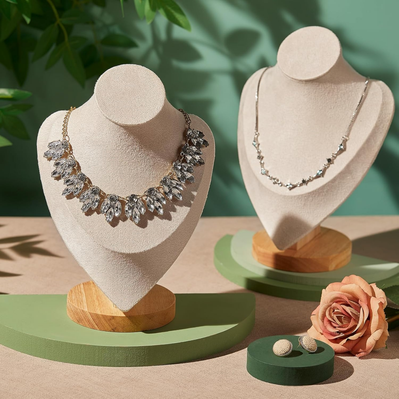 Necklace Display Stand Bamboo  - Body Jewelry Holder reseña y precio