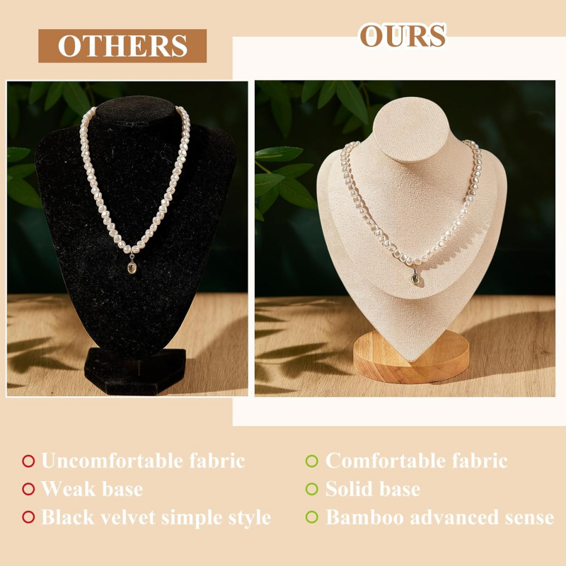 Necklace Display Stand Bamboo  - Body Jewelry Holder reseña y precio