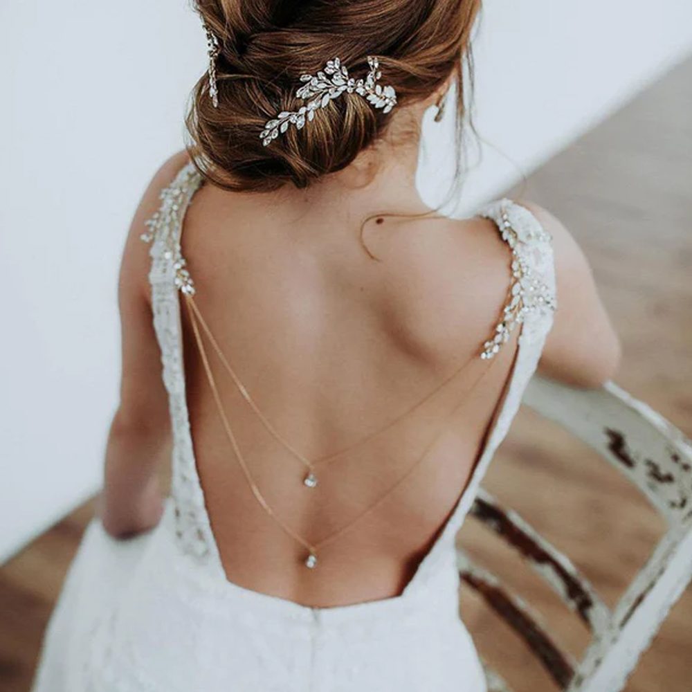 Zircon Tassel Pendant Back Cha - Body Jewelry Rhinestone reseña y precio