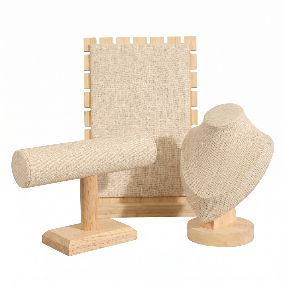 Wood Linen Jewelry Display Sta - Body Jewelry Holder reseña y precio