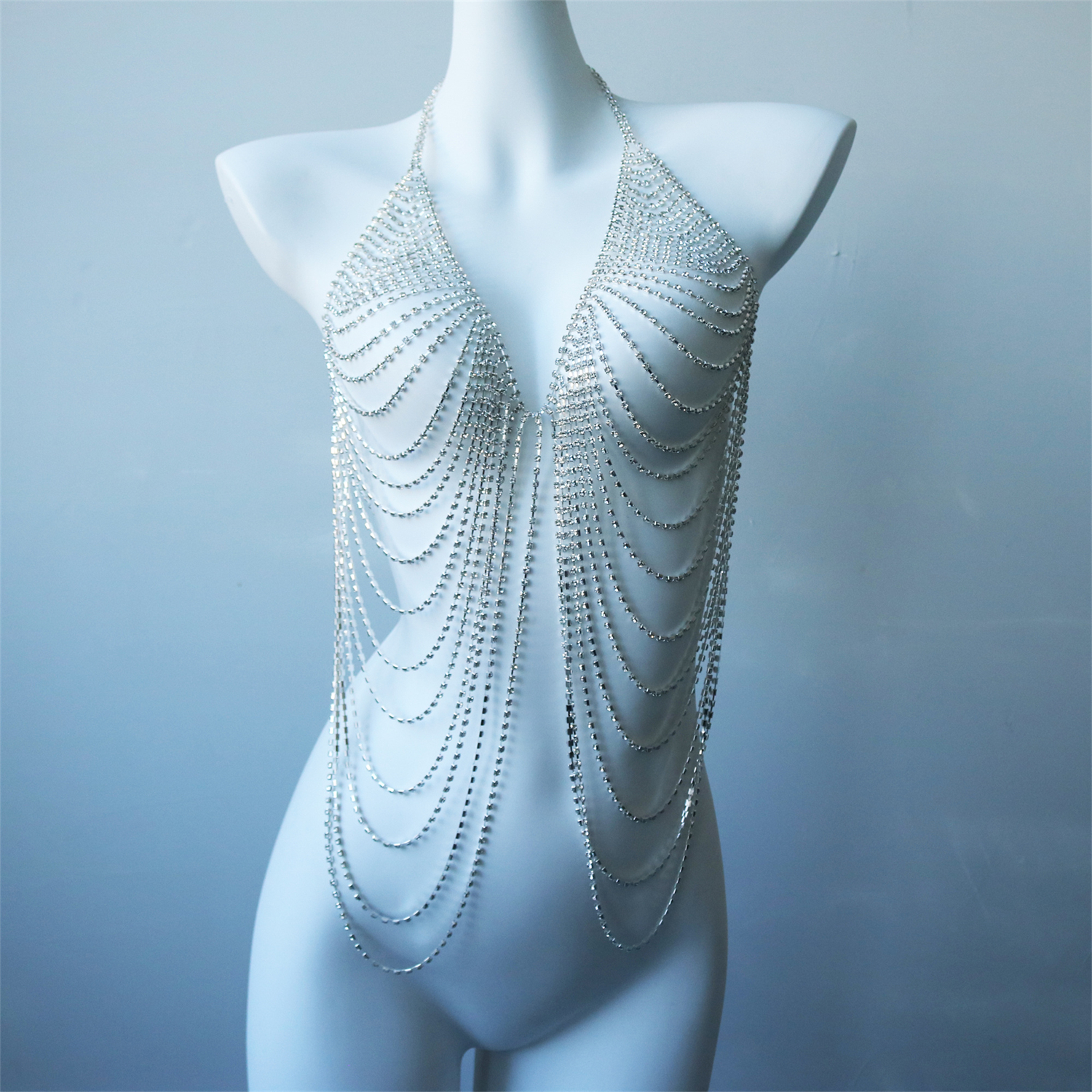 Women's Multi-Layer Chest Chai - Body Jewelry Rhinestone reseña y precio