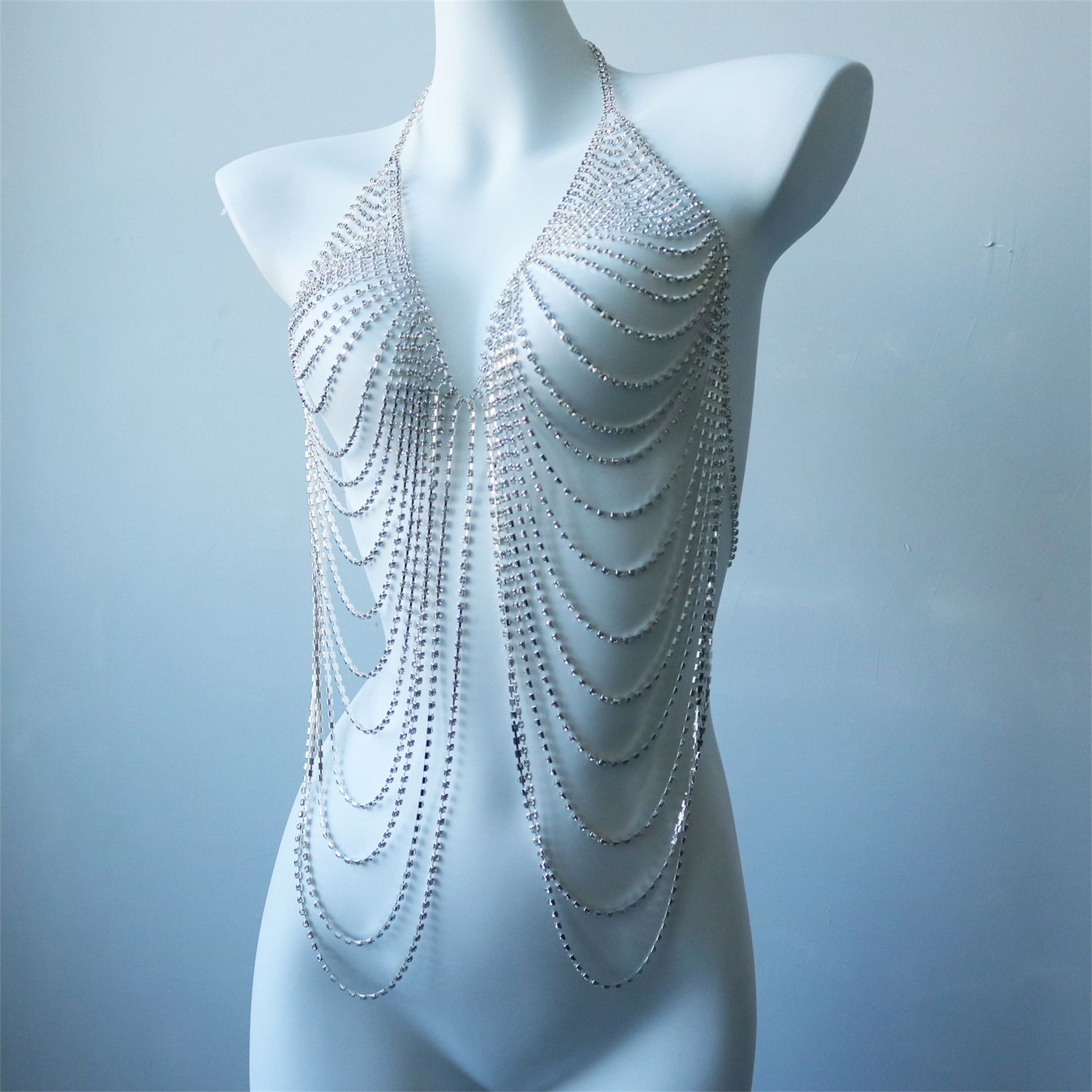 Women's Multi-Layer Chest Chai - Body Jewelry Rhinestone reseña y precio