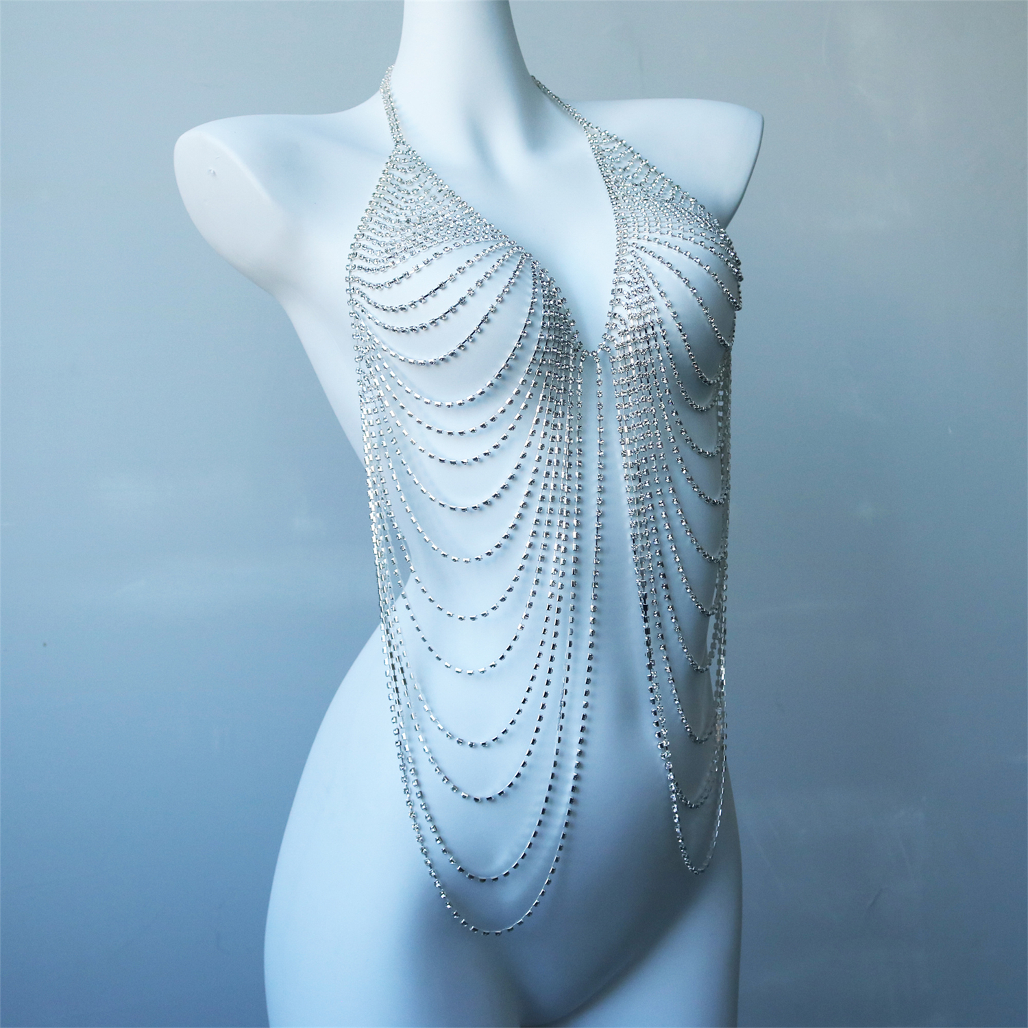 Women's Multi-Layer Chest Chai - Body Jewelry Rhinestone reseña y precio