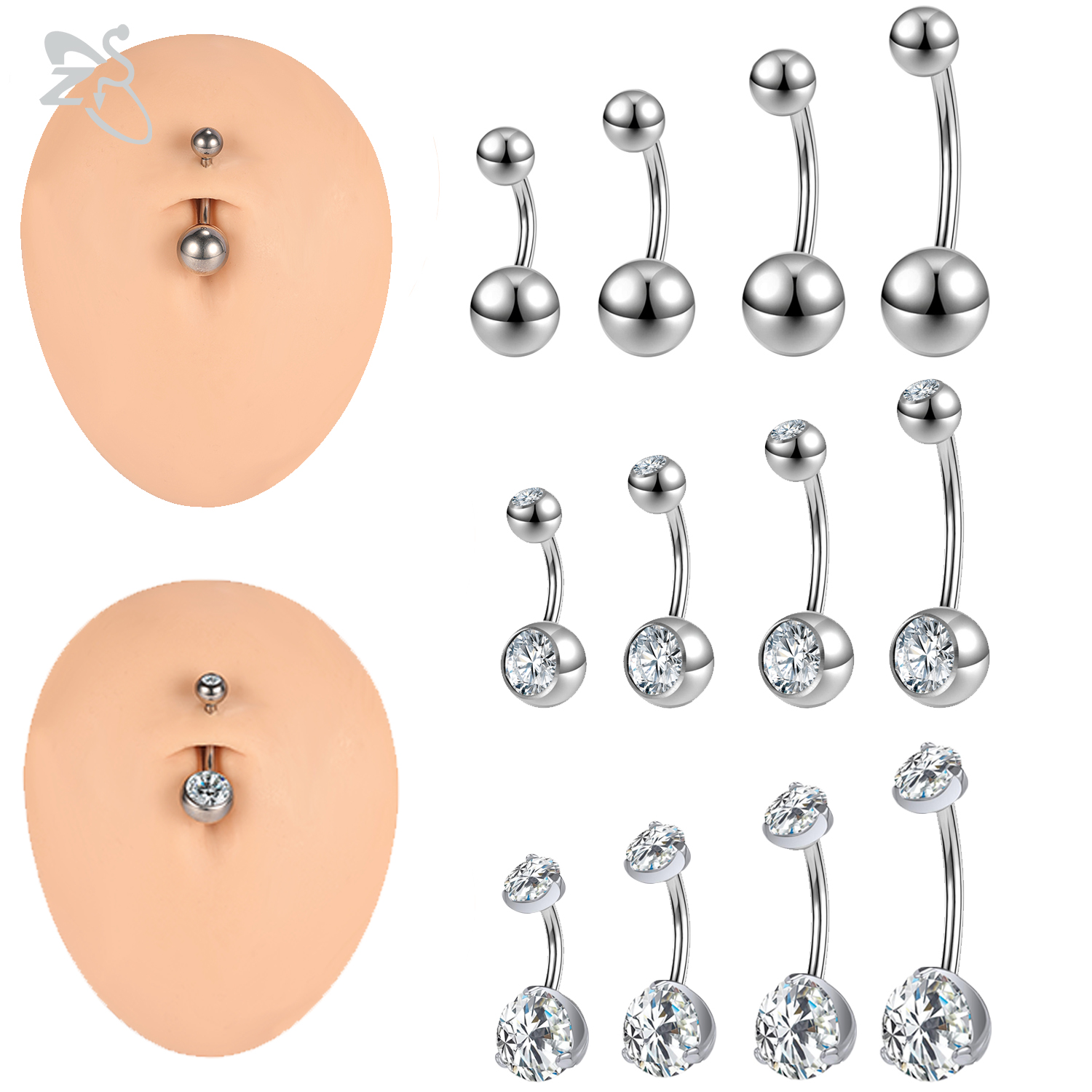 ZS 1PC 14G G23 Titanium Belly  - Body Jewelry Internally Threaded reseña y precio