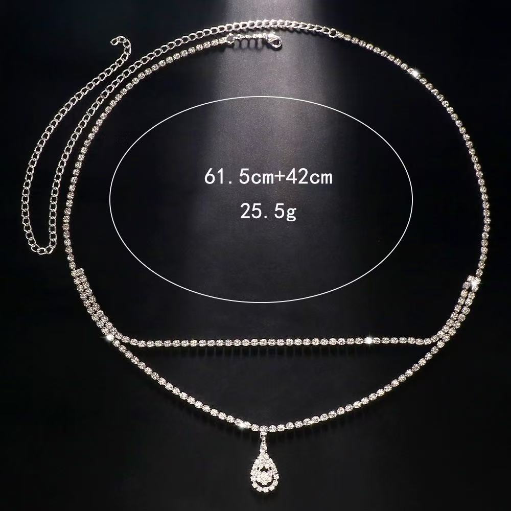 Luxury Rhinestone Double Chain - Body Jewelry Rhinestone reseña y precio