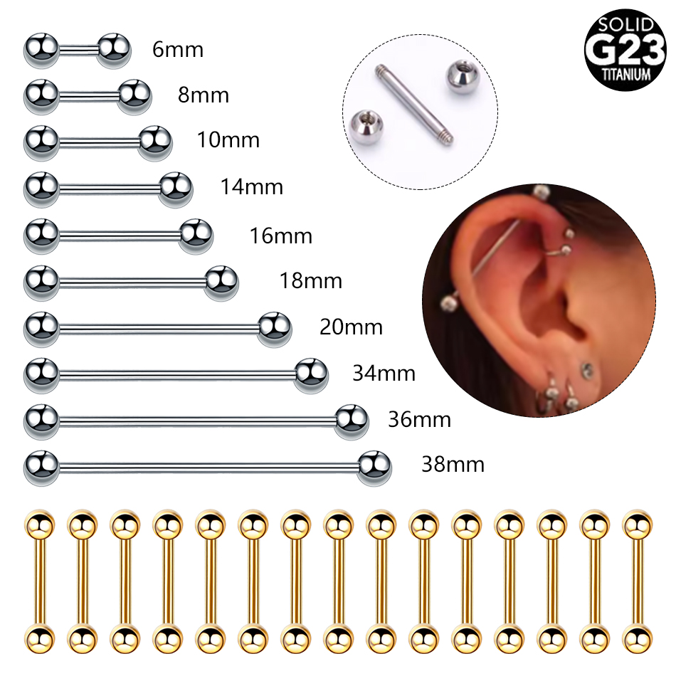 1/5PCS Titanium External Threa - Industrial Barbell Long reseña y precio