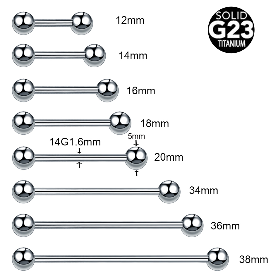 1/5PCS Titanium External Threa - Industrial Barbell Long reseña y precio