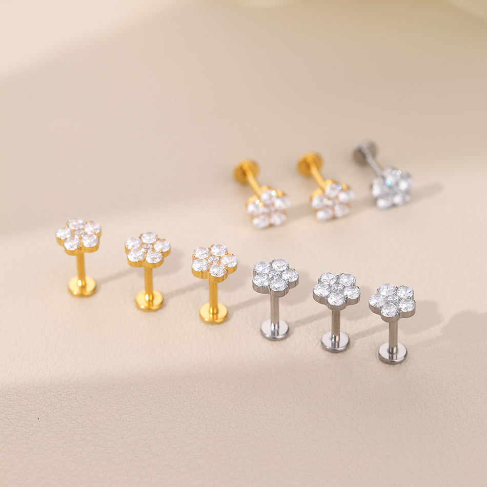 1Pc Titanium Zircon Ear Tragus - Body Jewelry Internally Threaded reseña y precio