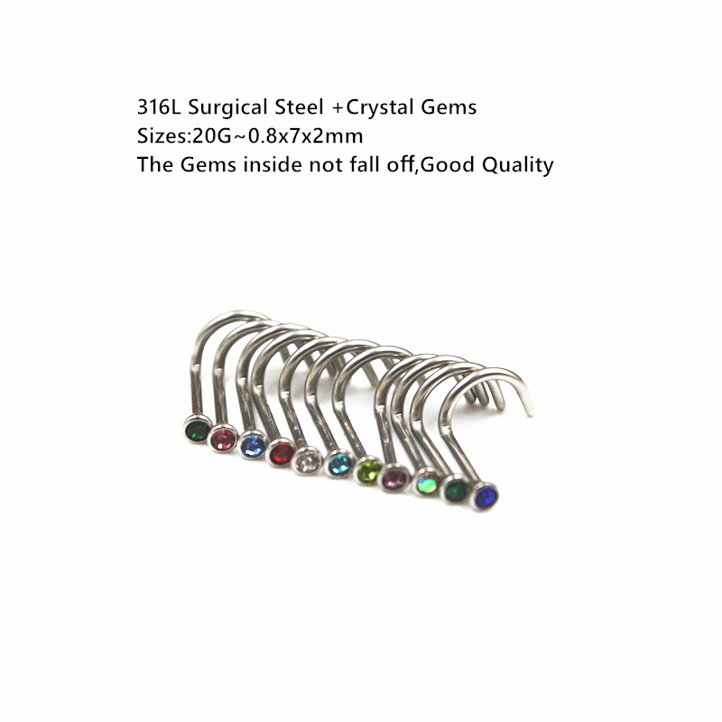 50pcs 20Gx7x2mm Gems Inside No - Body Jewelry Good Quality reseña y precio