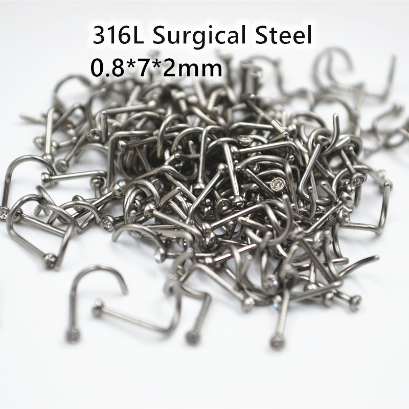 50pcs 20Gx7x2mm Gems Inside No - Body Jewelry Good Quality reseña y precio
