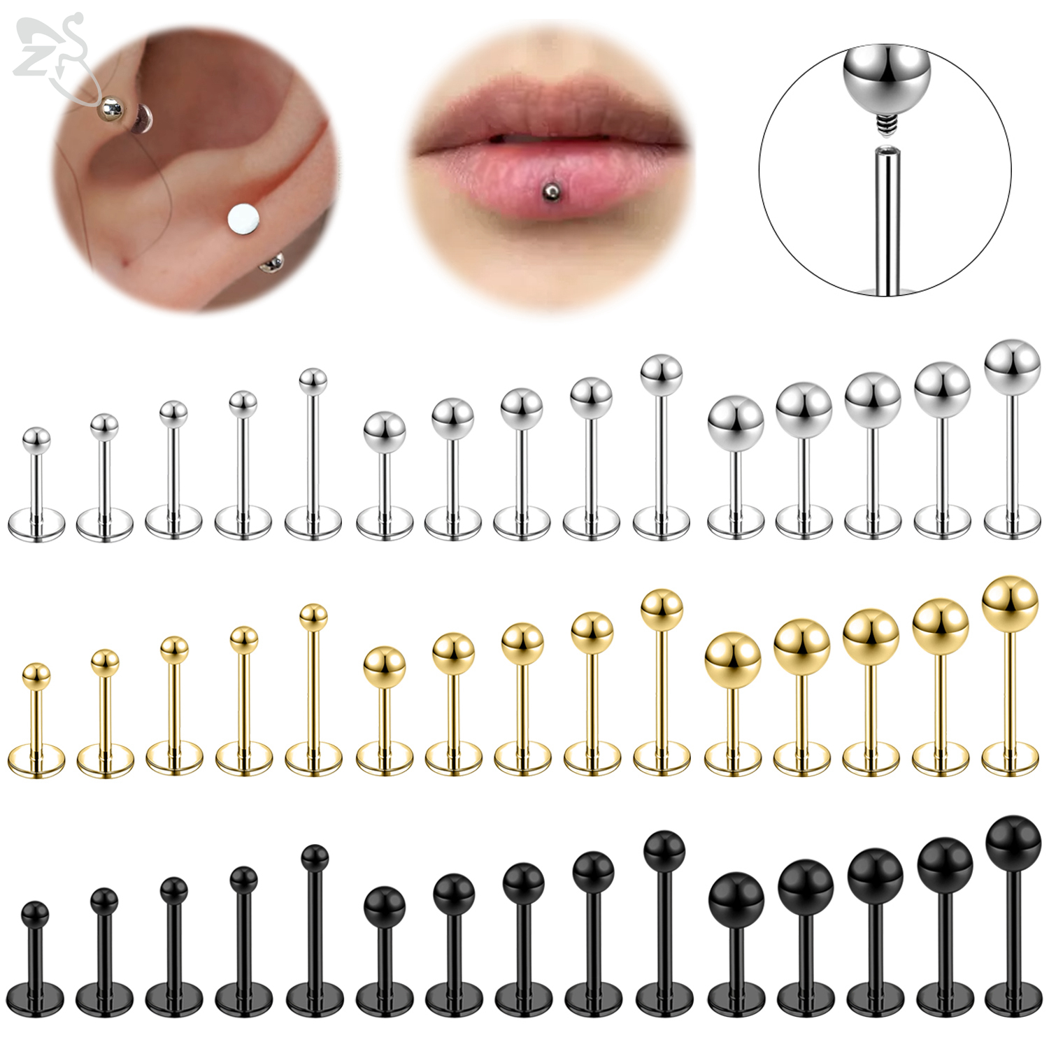 ZS 6 Pcs/lot Internal Thread 1 - Body Jewelry Internally Threaded reseña y precio