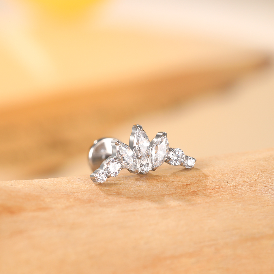 1PC Titanium Zirconia Dolphin  - Body Jewelry Internally Threaded reseña y precio