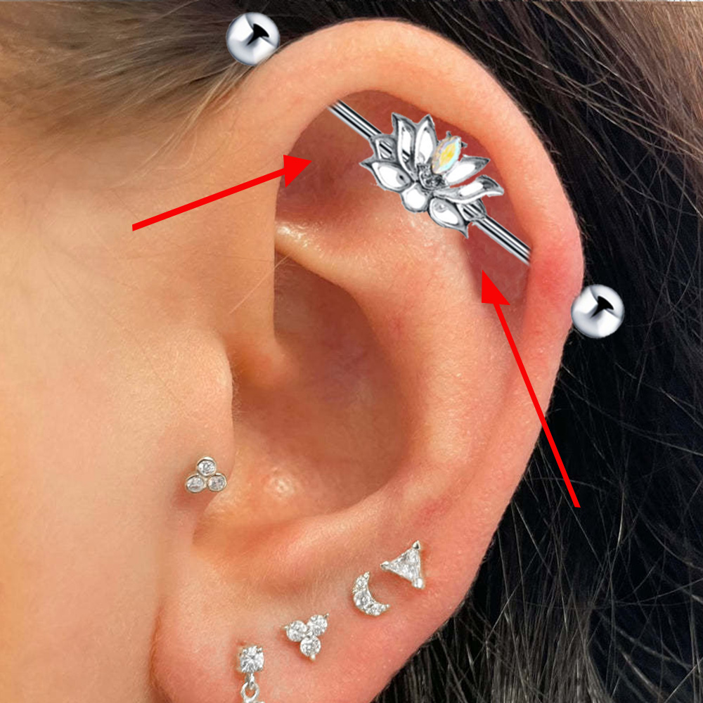 1PC Surgical Steel Industrial  - Industrial Barbell Long reseña y precio