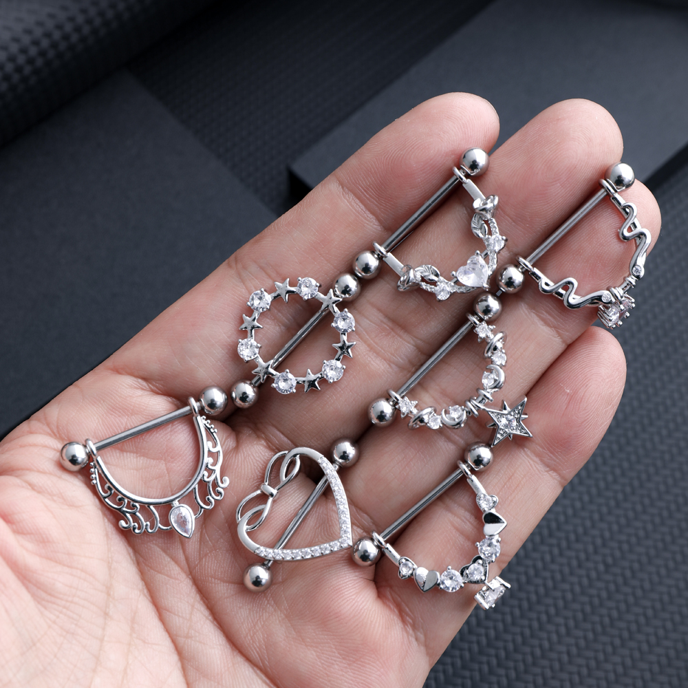 2pcs Mixed-style Lettering Flo - Body Jewelry Nipple Rings reseña y precio