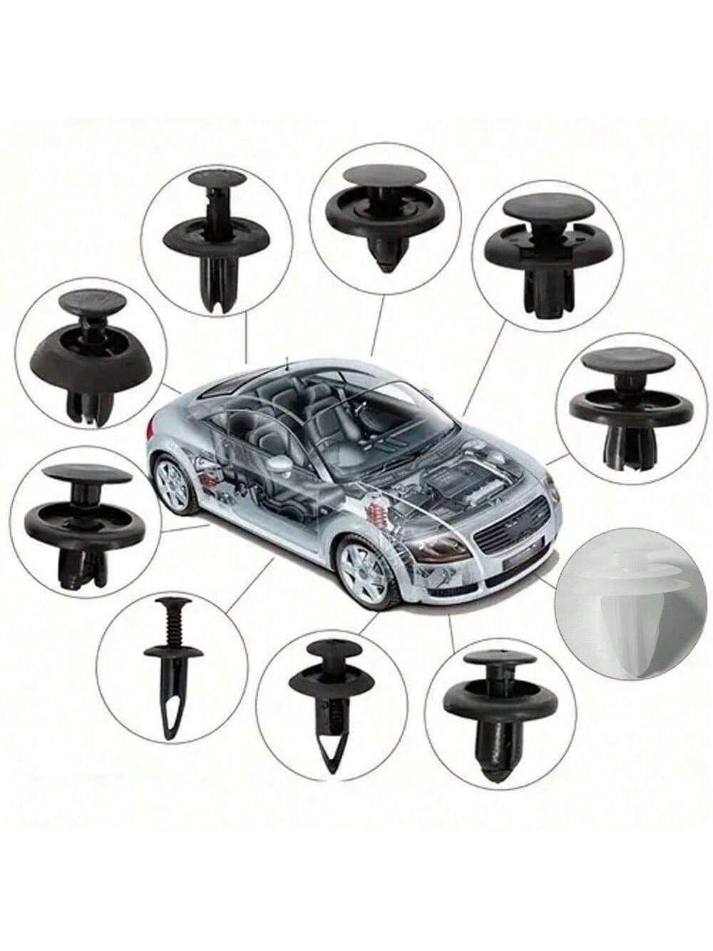 100pcs Auto Fastener Clip Kit  - Body Jewelry Retainers reseña y precio