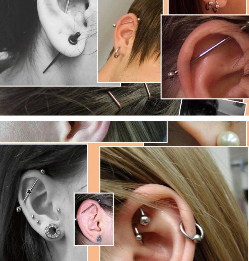 2 Pieces 0.8mm Stainless Steel - Industrial Barbell Long reseña y precio