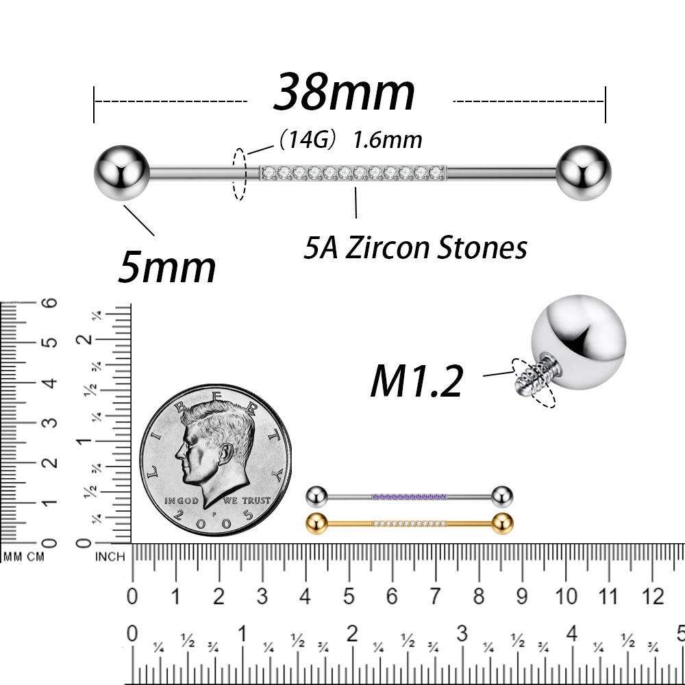 G23 Titanium Body Piercing Jew - Industrial Barbell Long reseña y precio