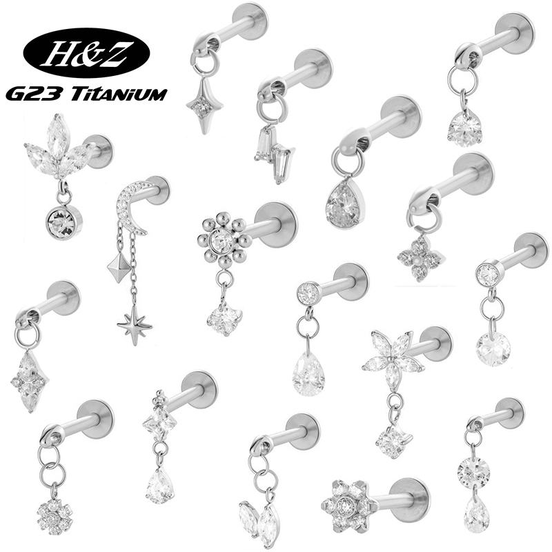 1PC G23 Titanium Stud Earrings - Body Jewelry Internally Threaded reseña y precio