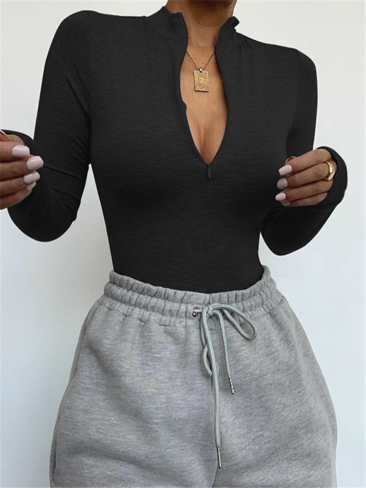 Shestyle Solid Zipper Bodycon  - Body Jewelry Retainers reseña y precio