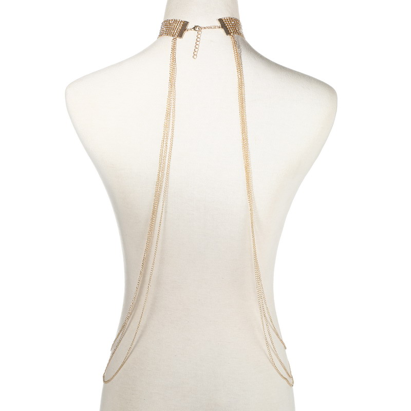 Gold Color Body Chain Women  R - Body Jewelry Rhinestone reseña y precio