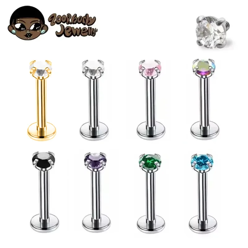 1Pcs G23 Titanium Piercing CZ  - Body Jewelry Internally Threaded reseña y precio