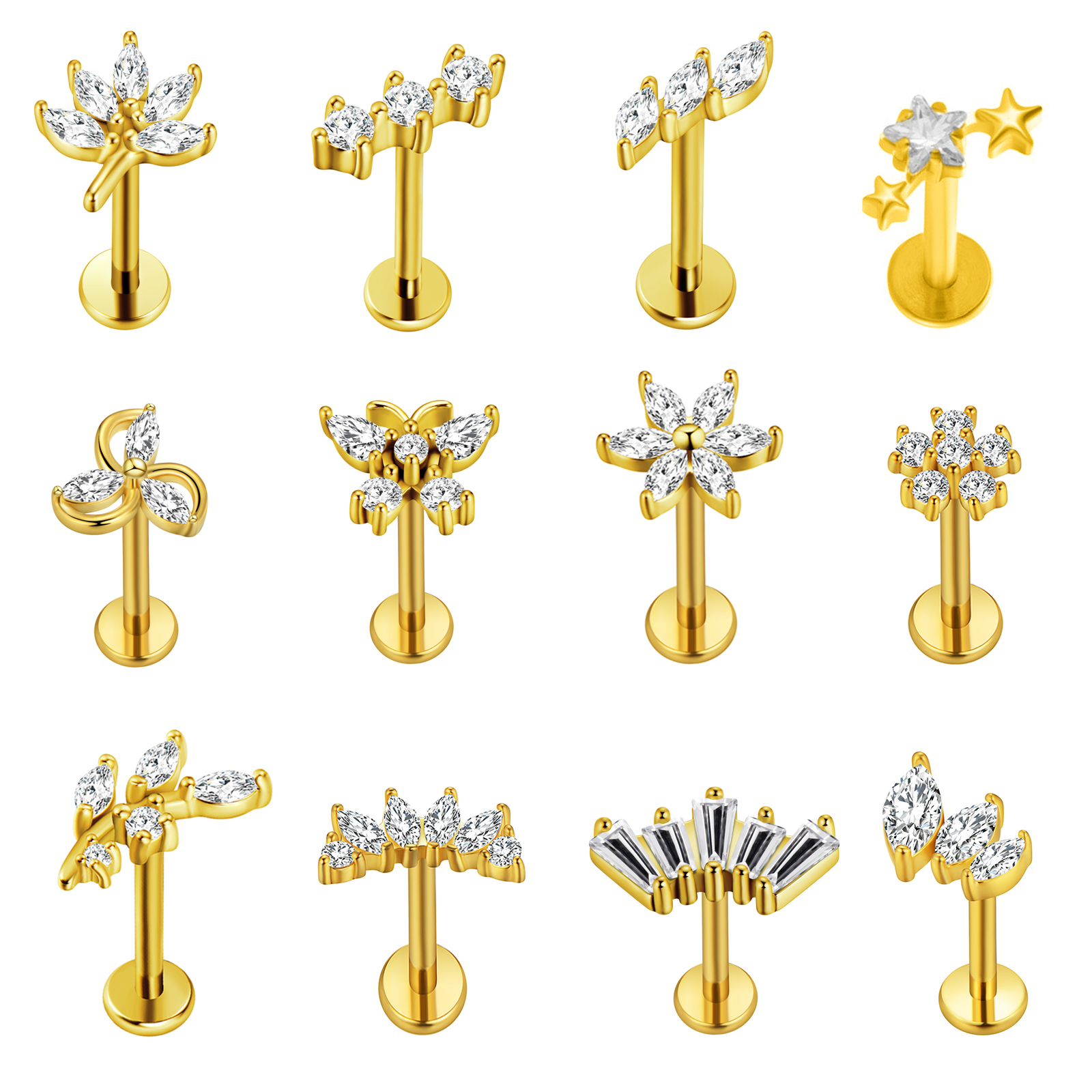 Maple Leaf Labret Piercing Sta - Body Jewelry Internally Threaded reseña y precio