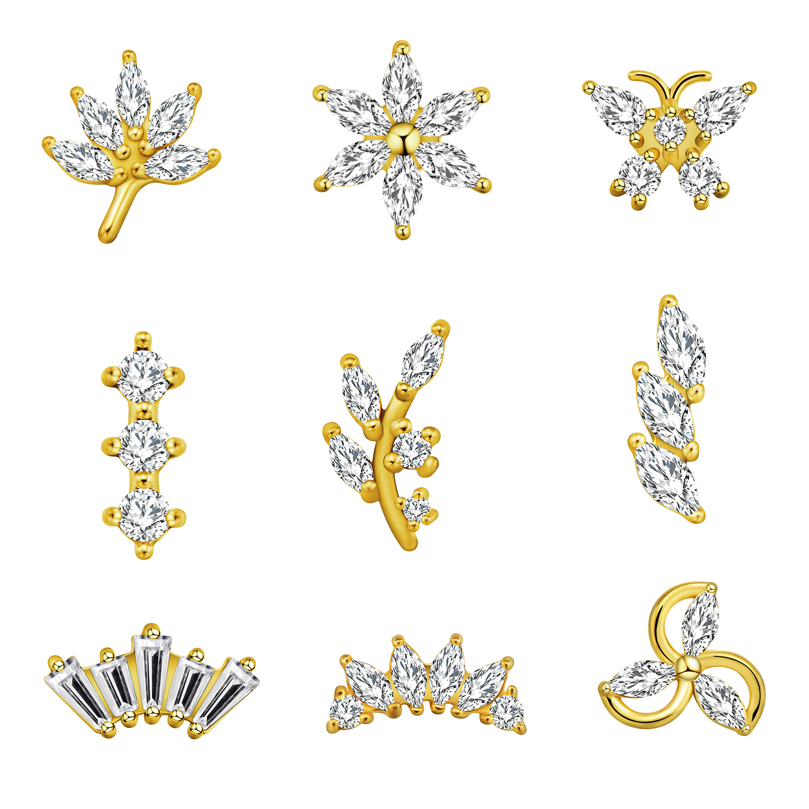 Maple Leaf Labret Piercing Sta - Body Jewelry Internally Threaded reseña y precio