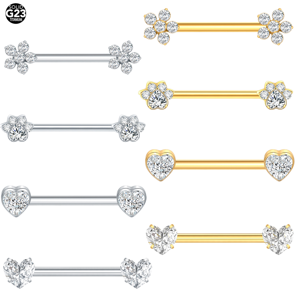 1Pc Titanium Flower Nipple Pie - Body Jewelry Nipple Rings reseña y precio