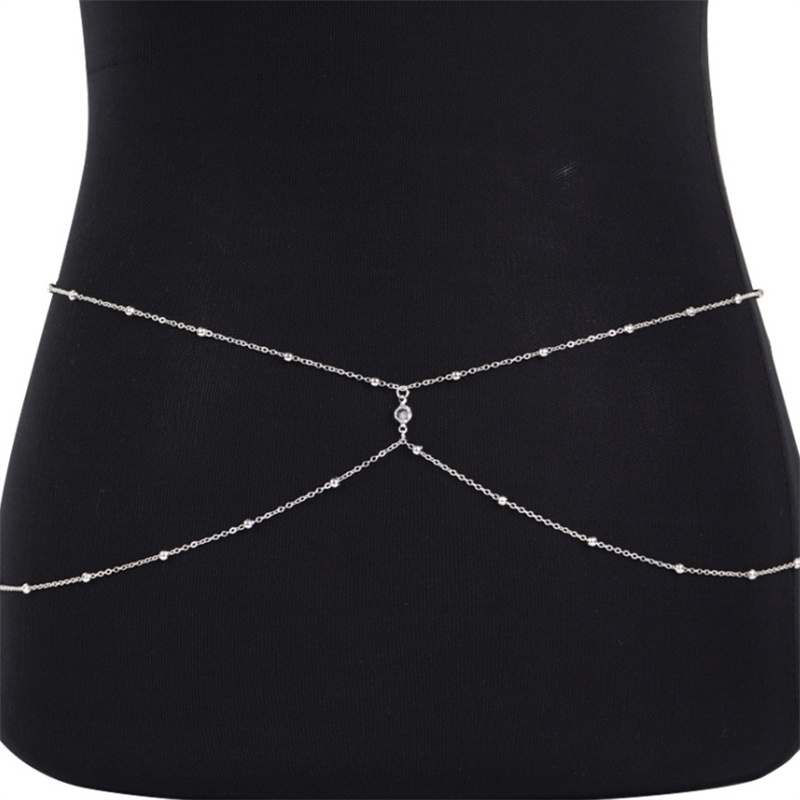 Clear Rhinestone Beaded Belly  - Body Jewelry Rhinestone reseña y precio