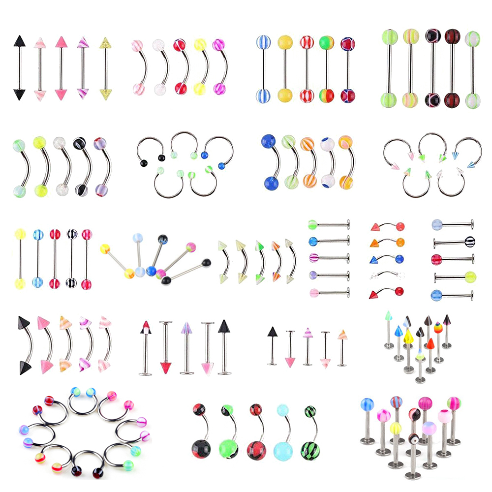 110pcs Mixed Lip Eyebrow Belly - Body Jewelry Nipple Rings reseña y precio