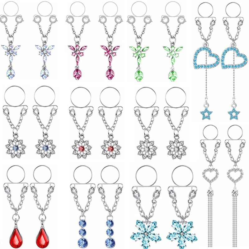 New 1 Pair Sexy Tassel Crystal - Body Jewelry Nipple Rings reseña y precio
