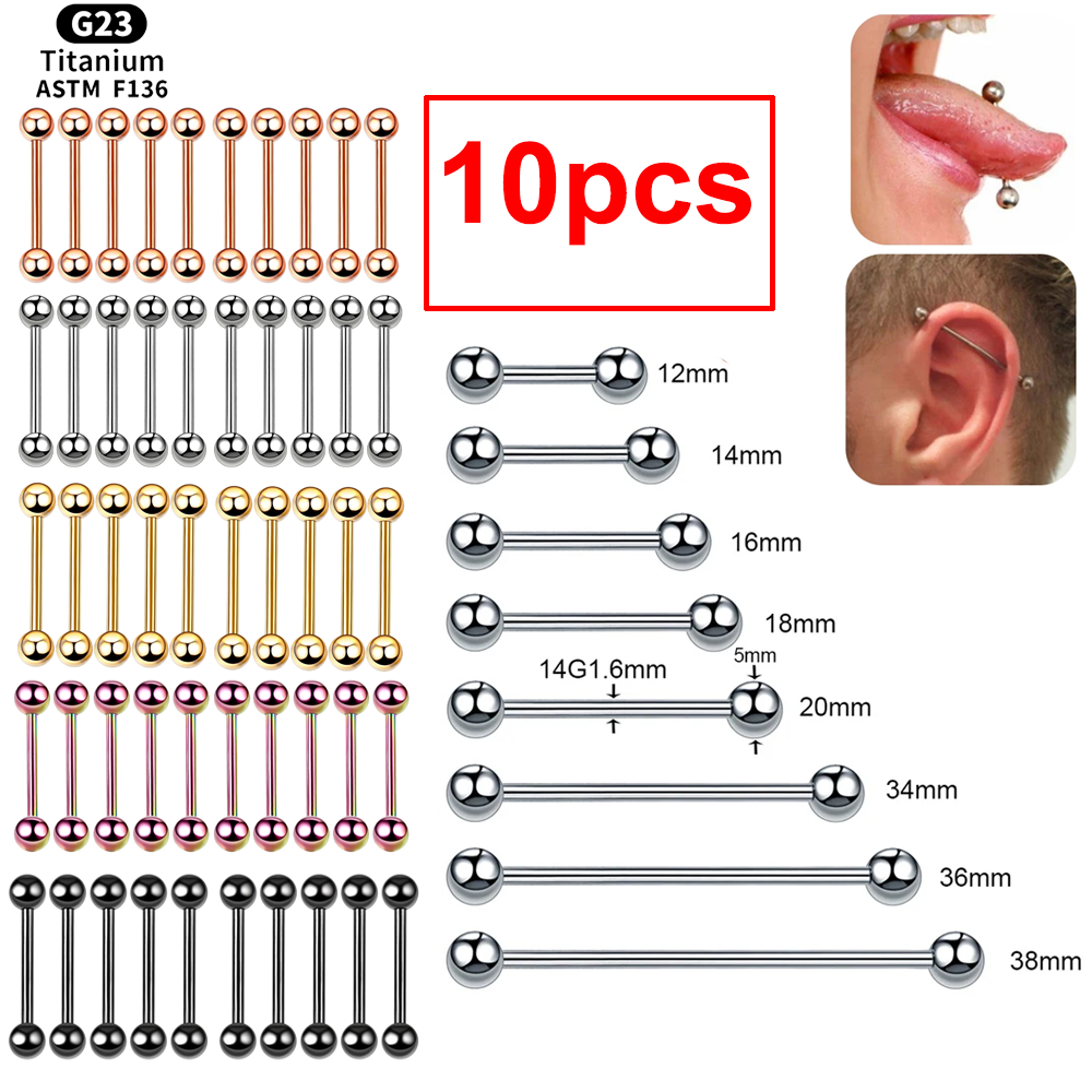 10pcs Internal thread Piercing - Industrial Barbell Long reseña y precio