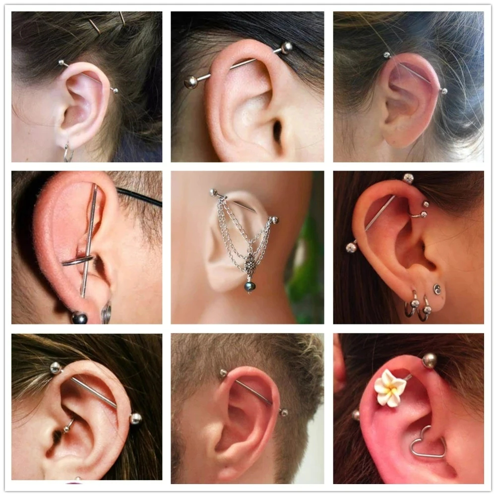 10pcs Internal thread Piercing - Industrial Barbell Long reseña y precio