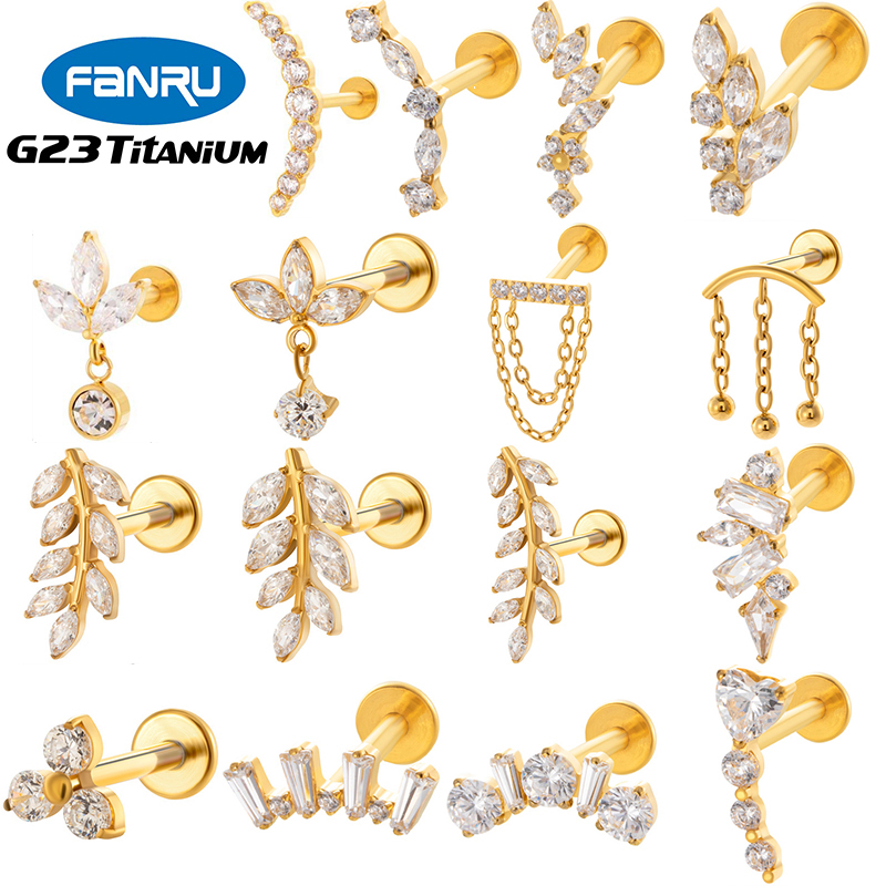 1PC G23 Titanium Ear Stud Inte - Body Jewelry Internally Threaded reseña y precio