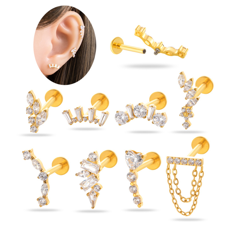 1PC G23 Titanium Ear Stud Inte - Body Jewelry Internally Threaded reseña y precio