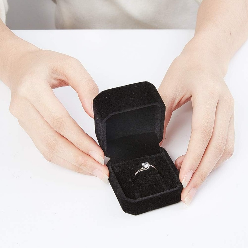 10 Pack Velvet Ring Box Earrin - Body Jewelry Display reseña y precio